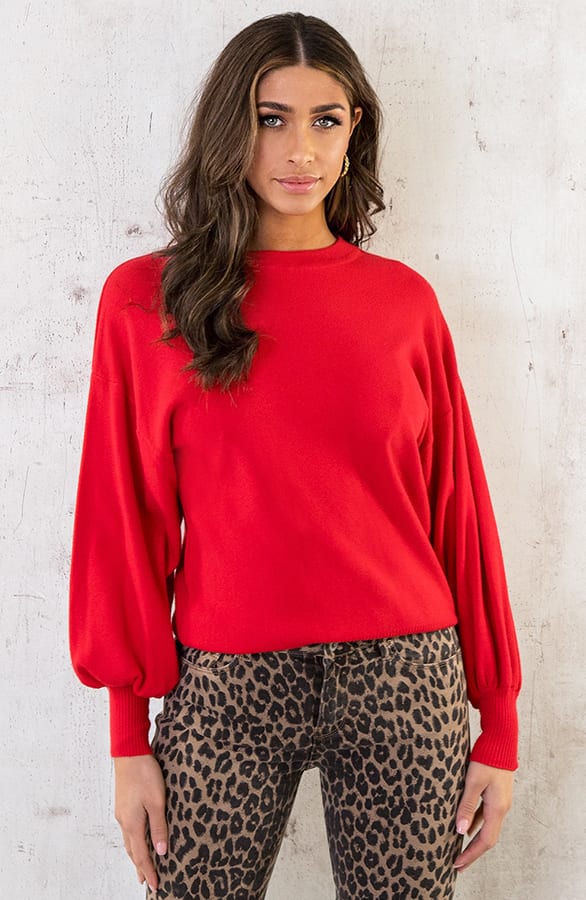 Pofmouwen Trui Rood – shoparchief, foto 1