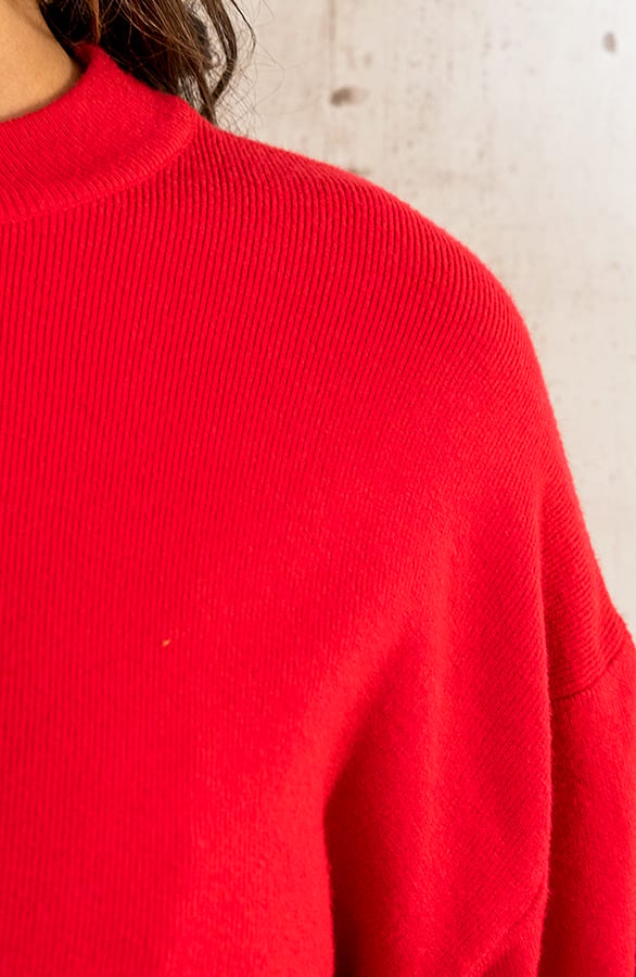 Pofmouwen Trui Rood – shoparchief, foto 5