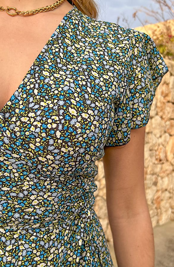 Wikkel Jurk Bloemen Blauw – shoparchief, foto 3