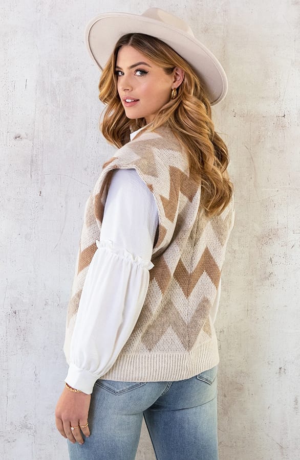 Aztec Gilet Beige – shoparchief, foto 12