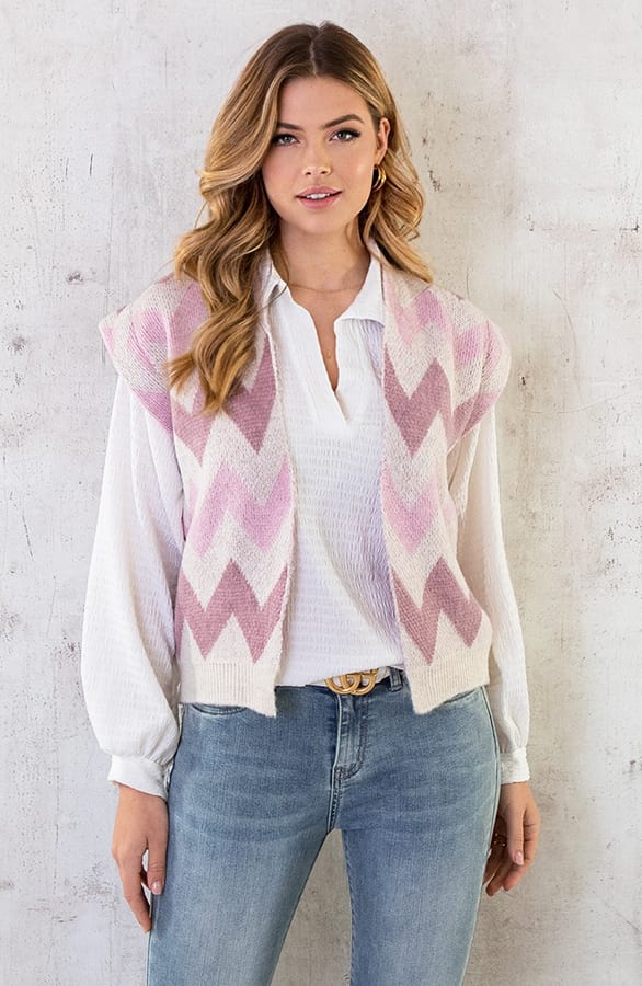 Aztec Gilet Dust Roze – shoparchief, foto 1