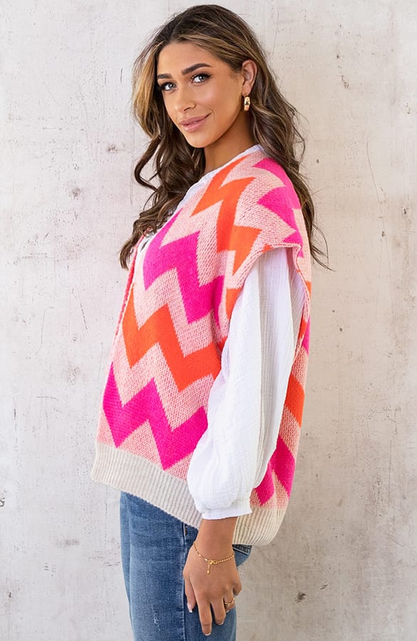 Aztec Gilet Neon Pink – shoparchief, foto 9