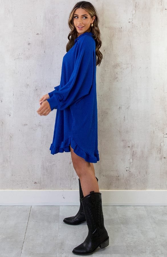 Blouse Jurk Oversized Kobalt – shoparchief, foto 4