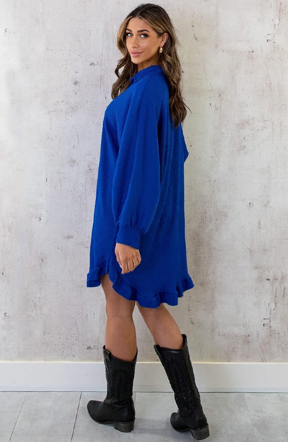 Blouse Jurk Oversized Kobalt – shoparchief, foto 2