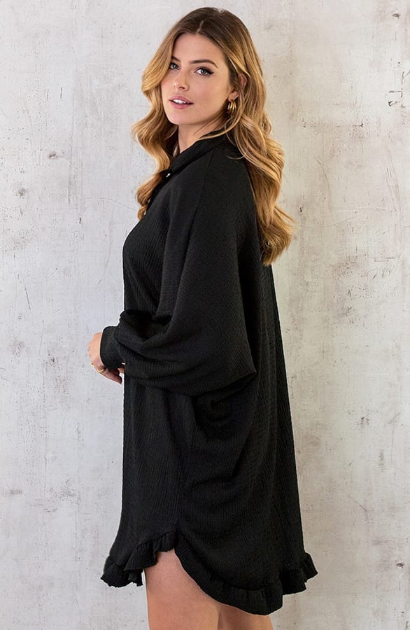 Blouse Jurk Oversized Zwart – shoparchief, foto 4