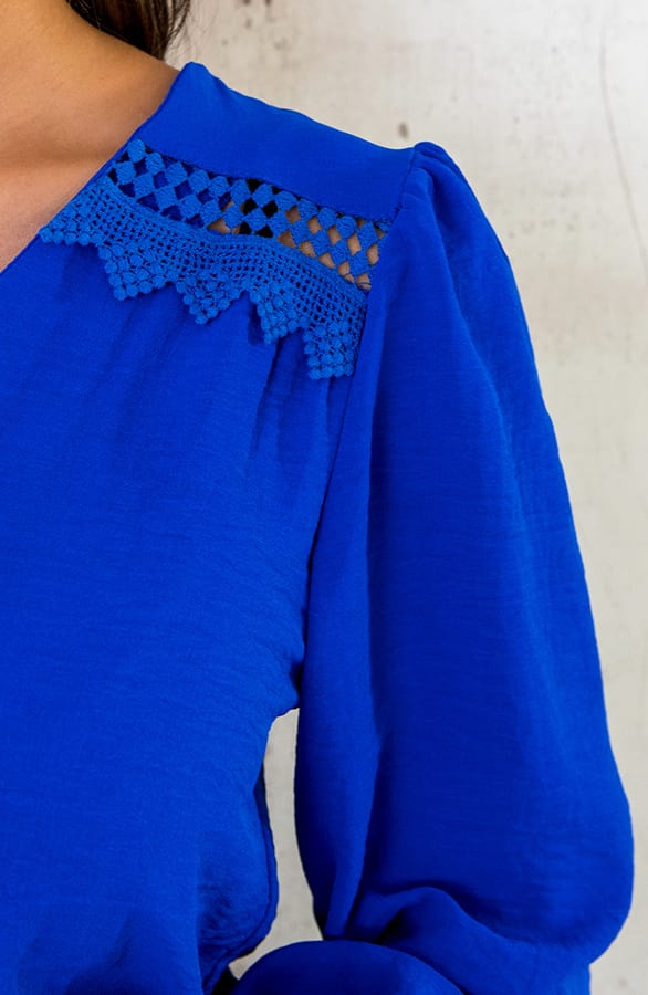Boho V-Hals Jurk Kobalt – shoparchief, foto 5
