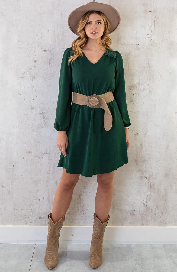 Boho V-Hals Jurk Smaragd – shoparchief, foto 13