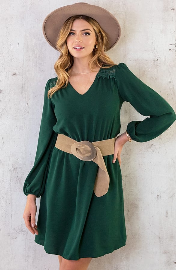 Boho V-Hals Jurk Smaragd – shoparchief, foto 9