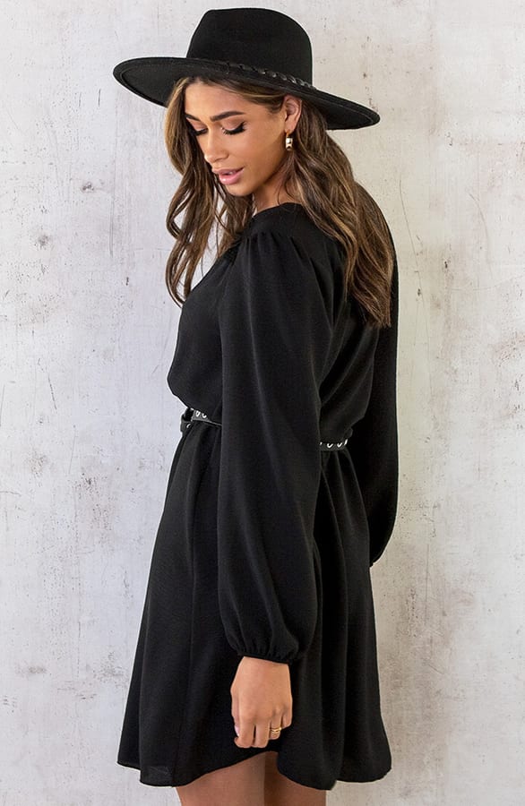 Boho V-Hals Jurk Zwart – shoparchief, foto 12