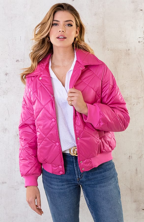 Bomber Jacket Quilted Fuchsia – shoparchief, foto 2
