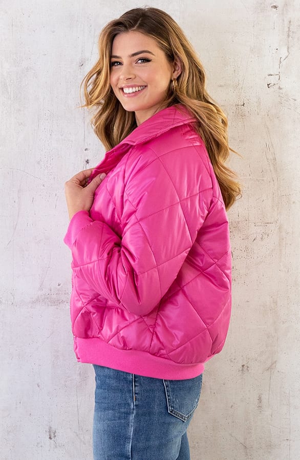 Bomber Jacket Quilted Fuchsia – shoparchief, foto 3