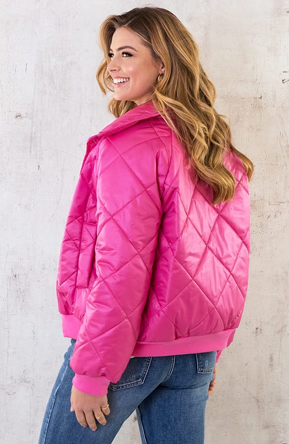 Bomber Jacket Quilted Fuchsia – shoparchief, foto 4