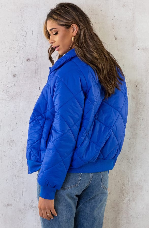 Bomber Jacket Quilted Kobalt – shoparchief, foto 5