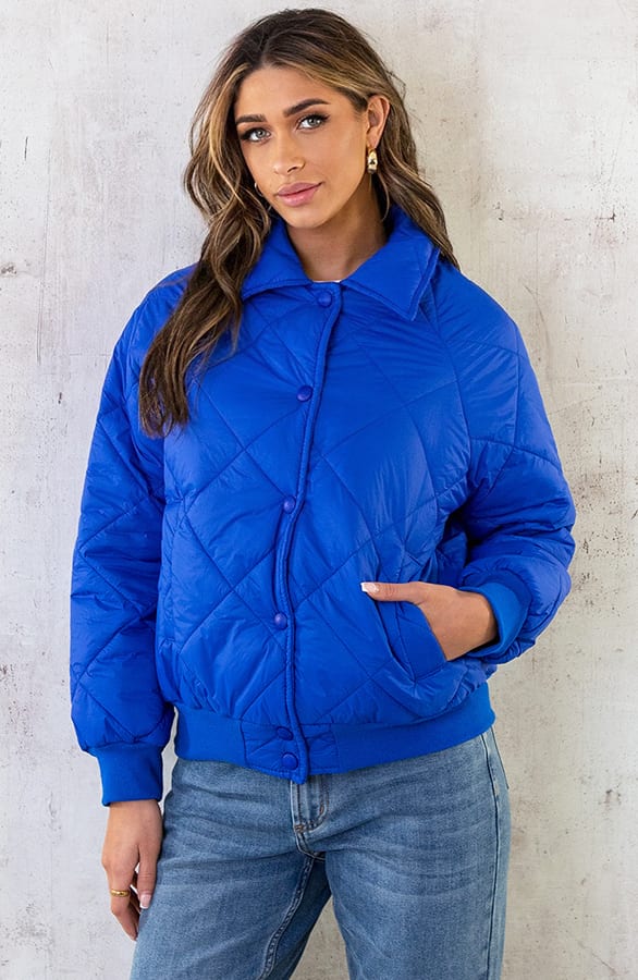 Bomber Jacket Quilted Kobalt – shoparchief, foto 7