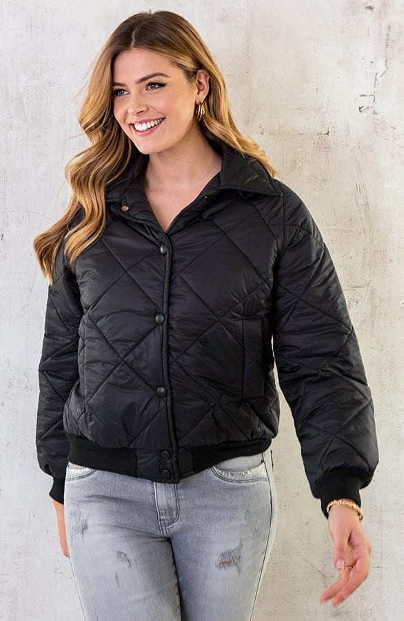 Bomber Jacket Quilted Zwart – shoparchief, foto 5