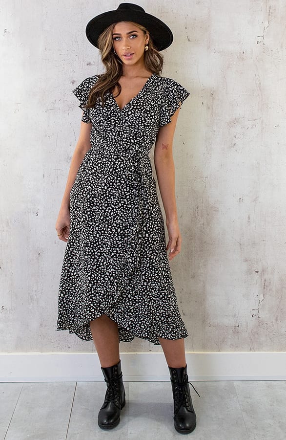 Cheetah Jurk Midi Zwart – jurken, foto 12