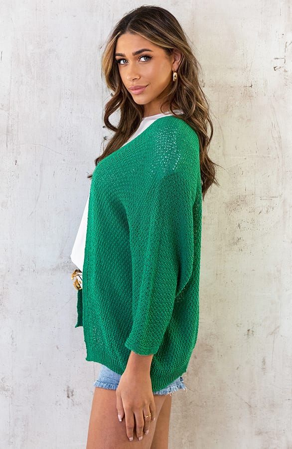 Gehaakt Vest Basic Bright Green – shoparchief, foto 3