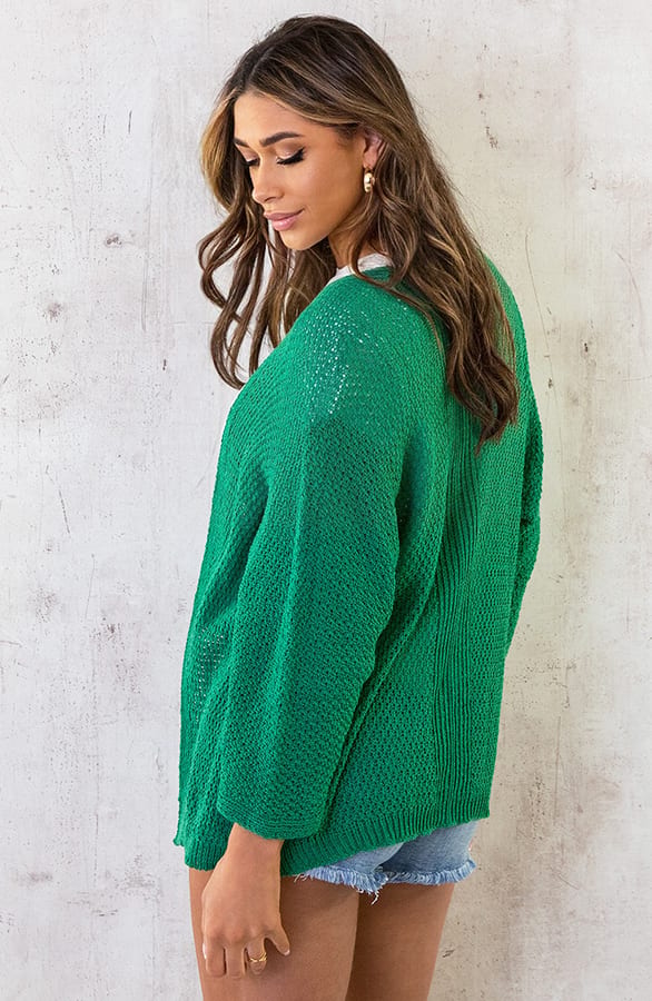 Gehaakt Vest Basic Bright Green – shoparchief, foto 4