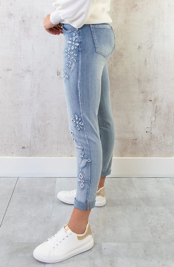 Jeans Met Embroidery Light Blue – shoparchief, foto 2