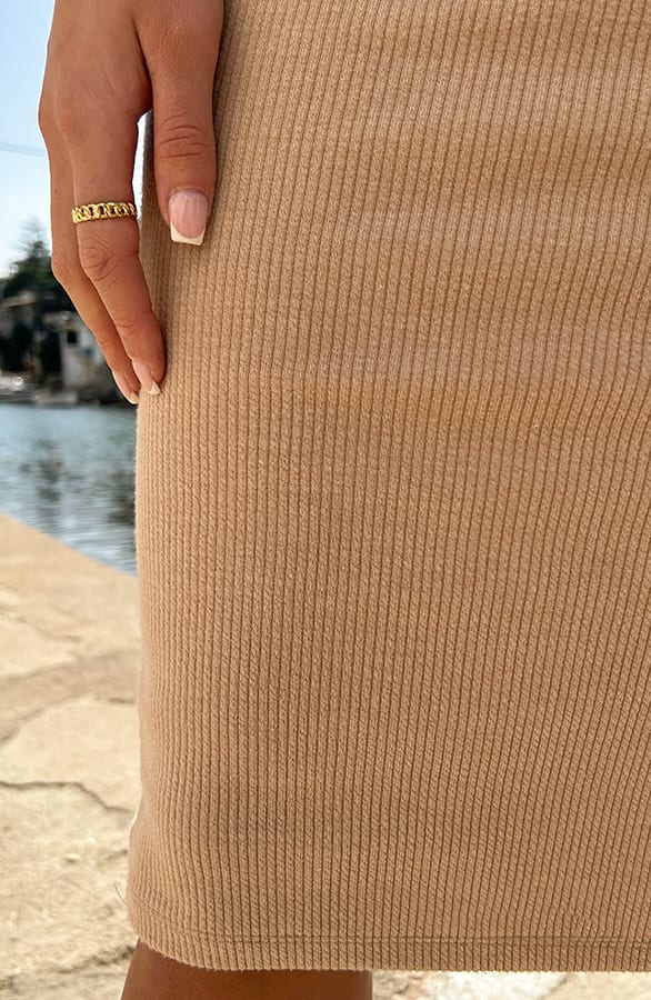 Bleistiftrock Rib Stretch Beige, Shoparchiv, Foto 5