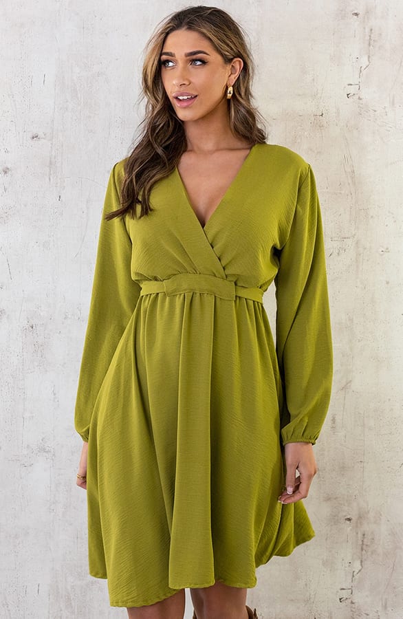 Londen Jurk Olive – shoparchief, foto 3