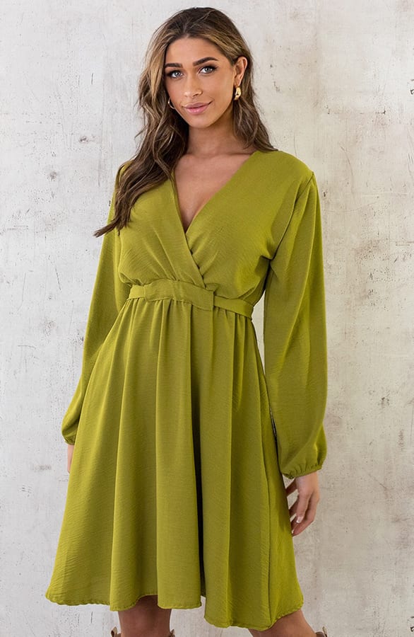 Londen Jurk Olive – shoparchief, foto 2