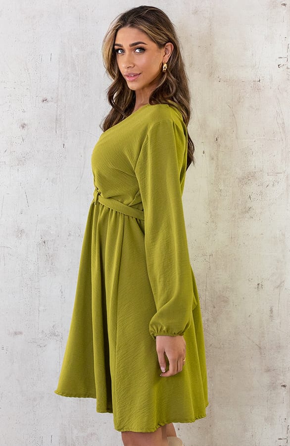 Londen Jurk Olive – shoparchief, foto 4