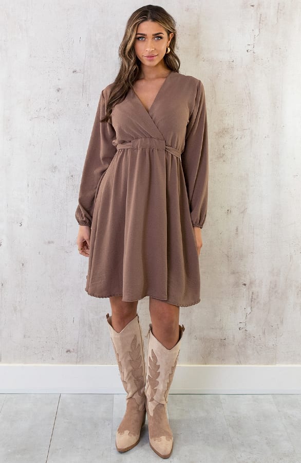 Londen Jurk Taupe – shoparchief, foto 6
