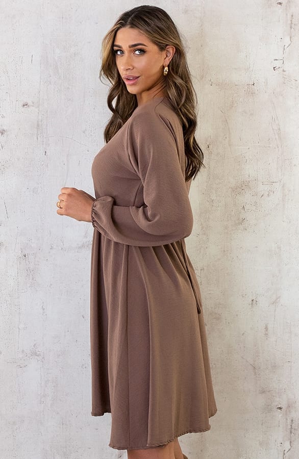 Londen Jurk Taupe – shoparchief, foto 4