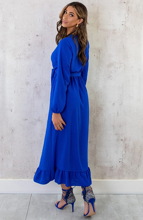 Maxi Jurk Split Kobalt – shoparchief, foto 4