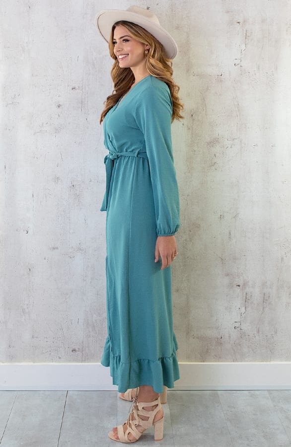 Maxi Jurk Split Mint – shoparchief, foto 5