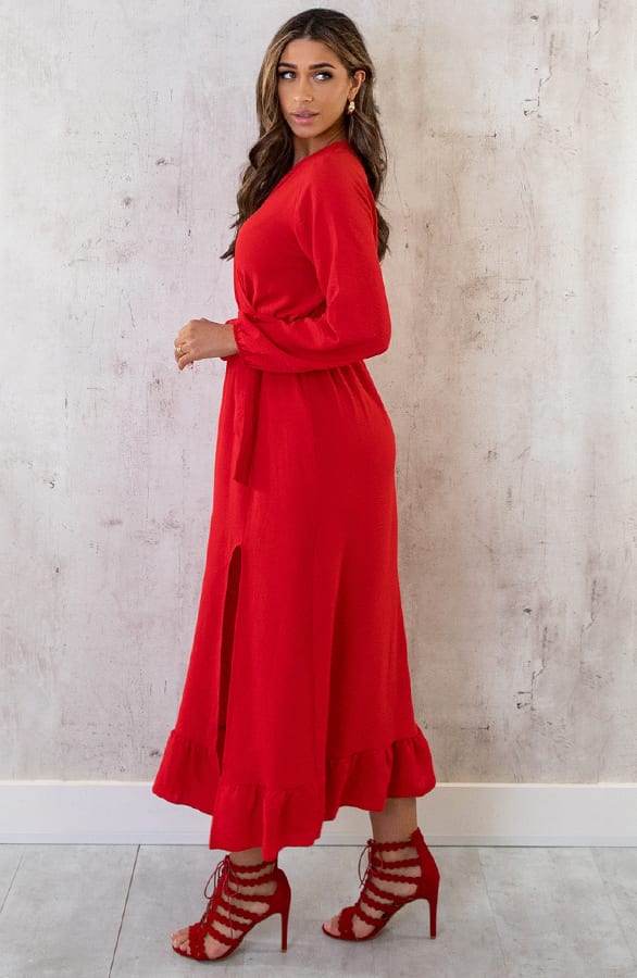 Maxi Jurk Split Rood – shoparchief, foto 5