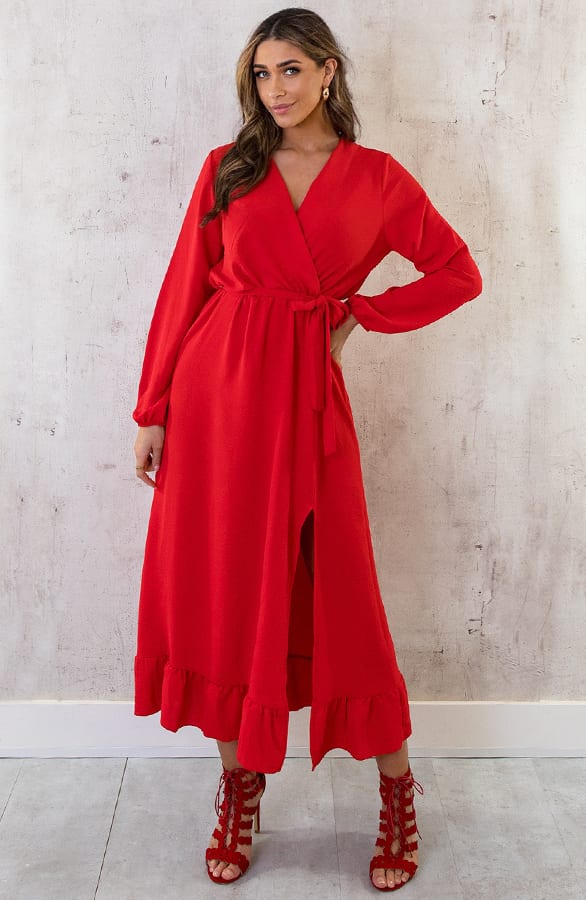 Maxi Jurk Split Rood – shoparchief, foto 4