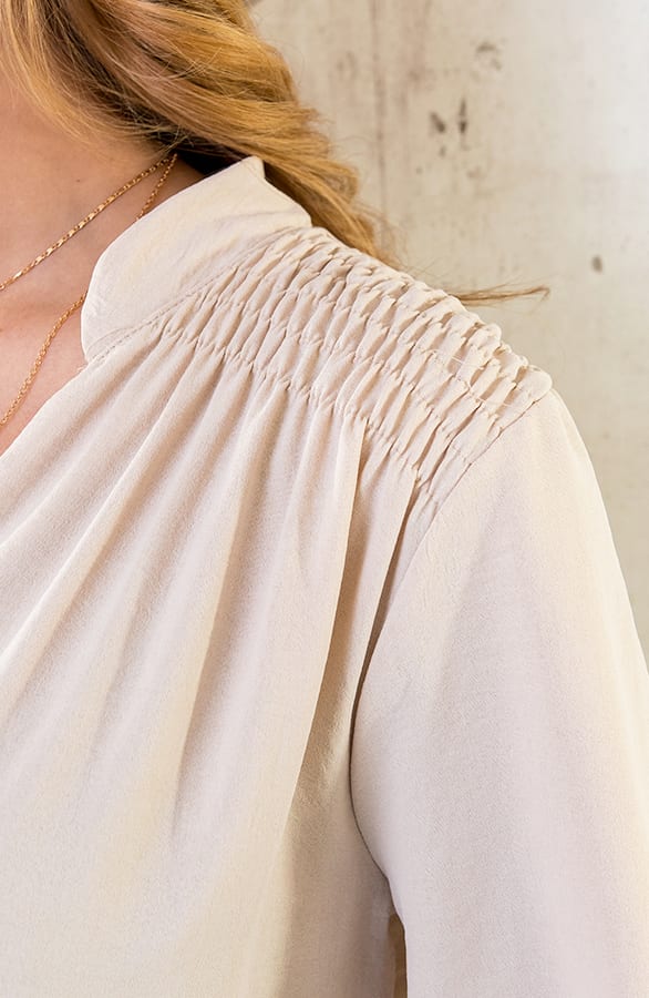 Maxi V-Hals Jurk Beige – shoparchief, foto 10