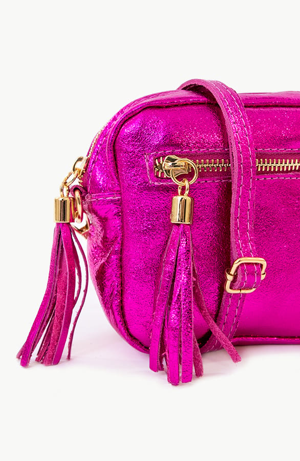 Metallic Tas Leer Fuchsia – shoparchief, foto 2