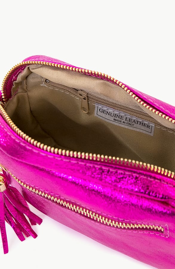 Metallic Tas Leer Fuchsia – shoparchief, foto 3