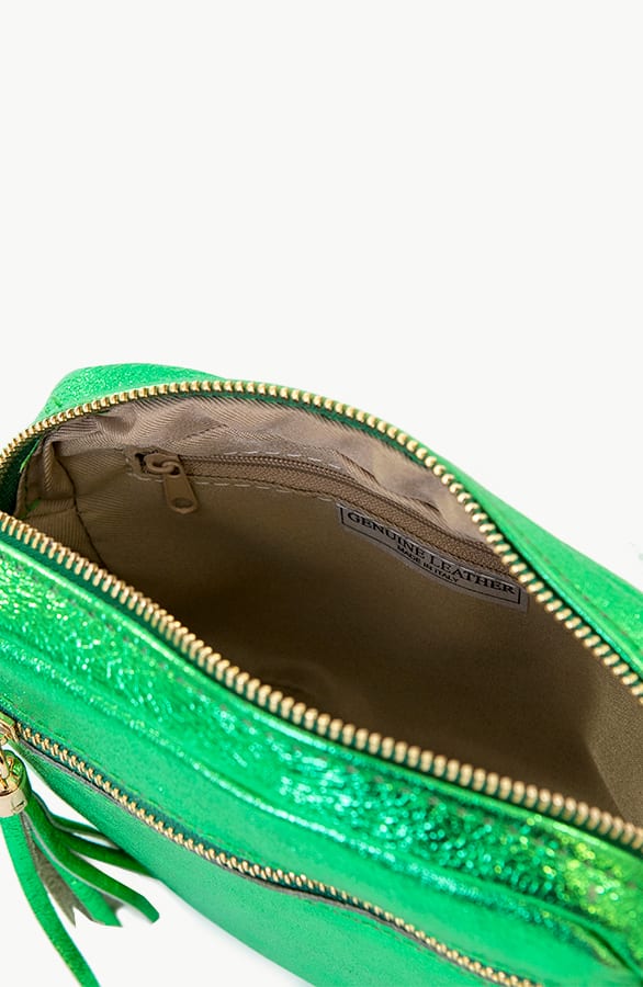 Metallic Tas Leer Bright Green – shoparchief, foto 3
