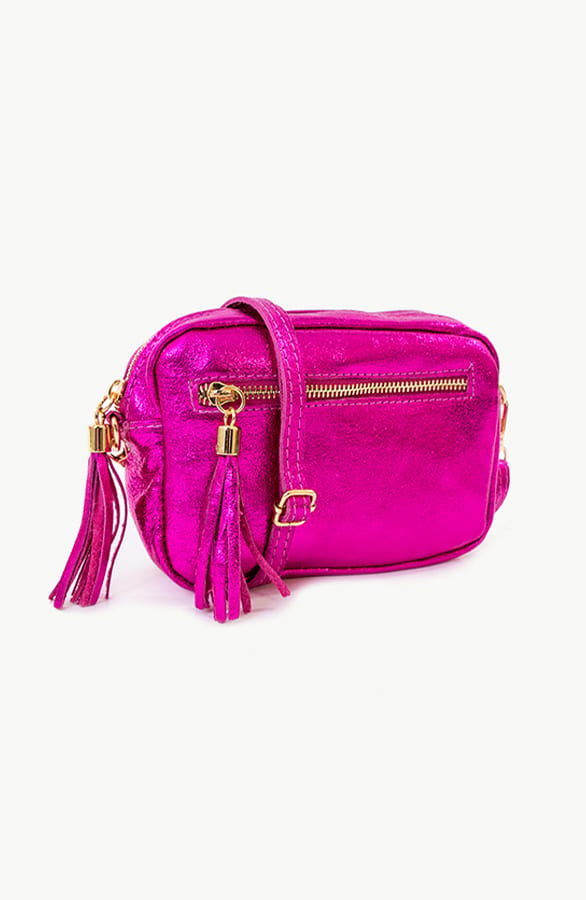 Metallic Tas Leer Fuchsia – shoparchief, foto 1
