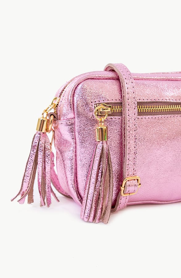 Metallic Tas Leer Pink – shoparchief, foto 2