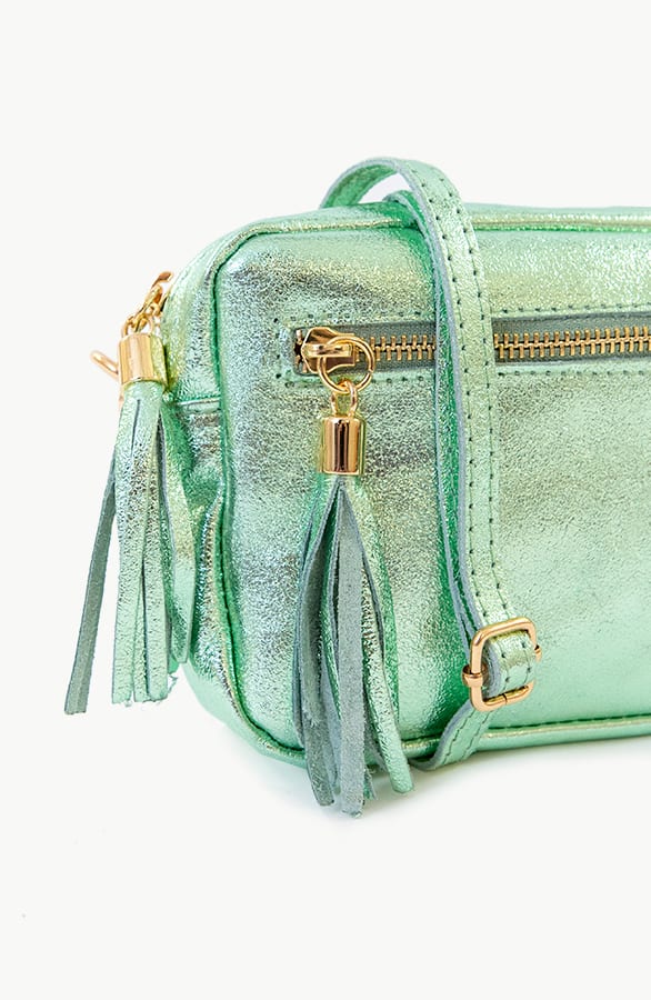 Metallic Tas Leer Mint – shoparchief, foto 2