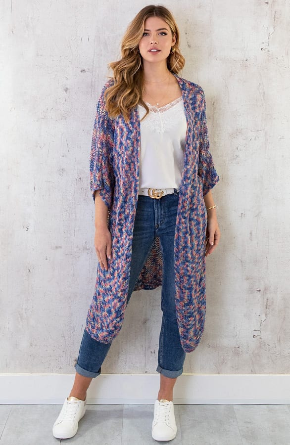 Midi Gehaakt Vest Jeansblauw – shoparchief, foto 6