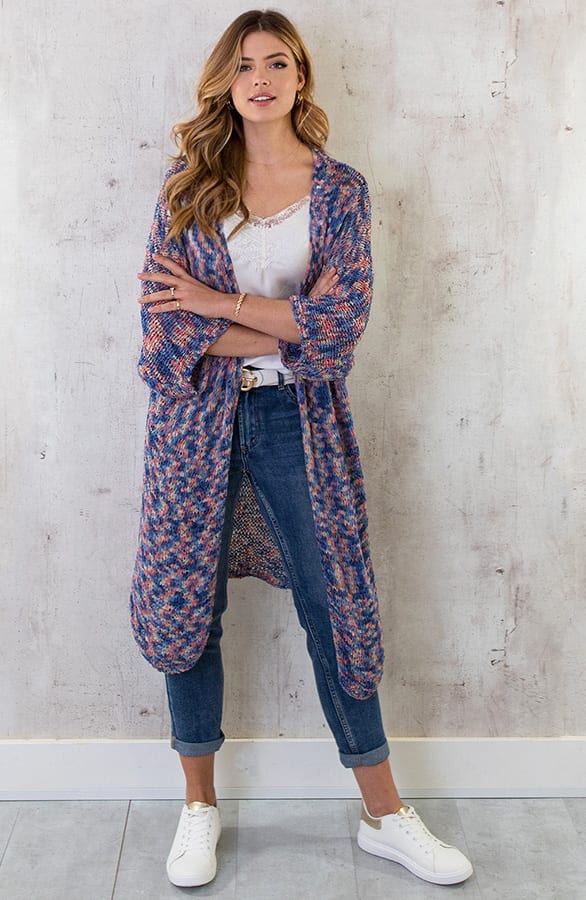 Midi Gehaakt Vest Jeansblauw – shoparchief, foto 7