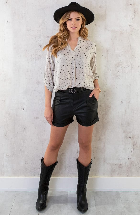 Oversized Blouse Stars Beige – shoparchief, foto 6