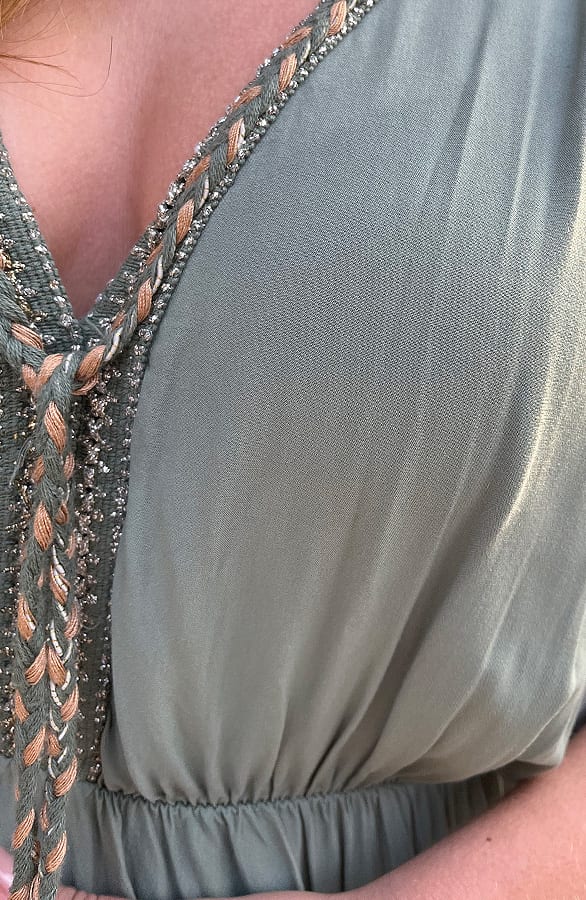 Oversized Jurk Gouden Detail Army – jurken, foto 7