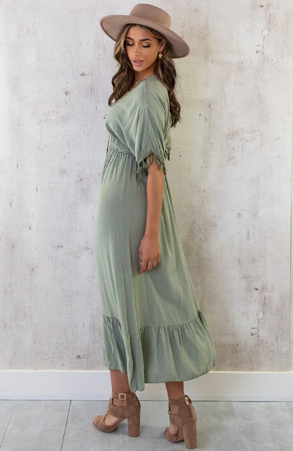Oversized Jurk Gouden Detail Maxi Army – shoparchief, foto 10