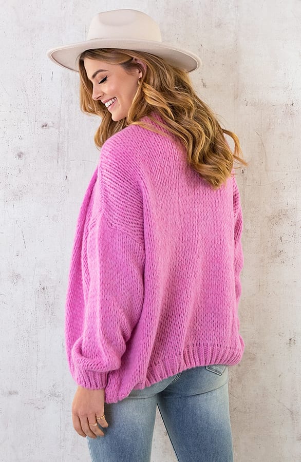 Oversized Knitted Vest Candy Pink – shoparchief, foto 9