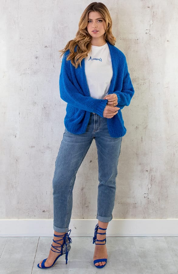 Oversized Knitted Vest Kobalt – shoparchief, foto 5