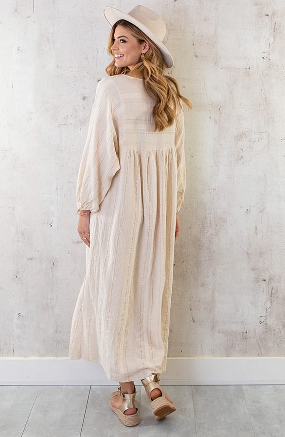 Oversized Maxi Jurk Lurex Goud – shoparchief, foto 4