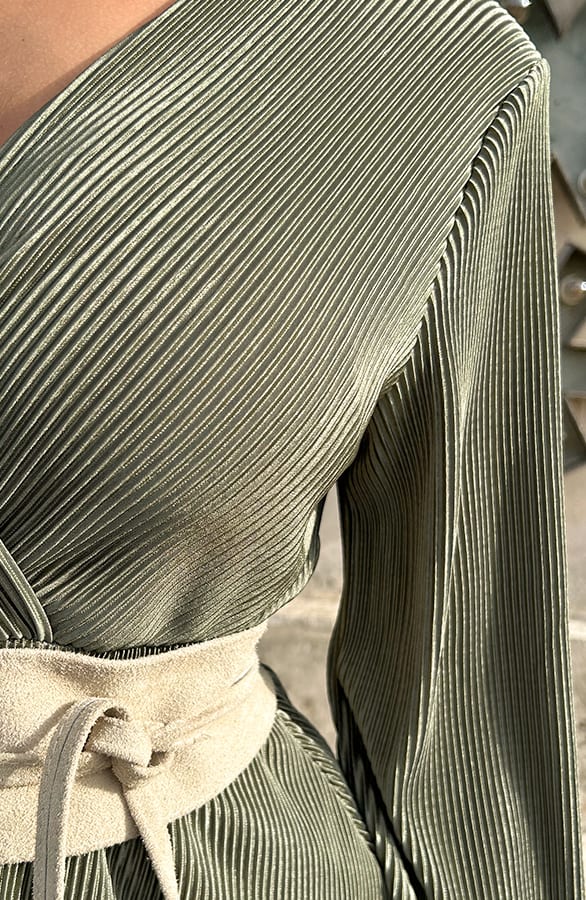 Plisse Laagjes Jurk Army – shoparchief, foto 6