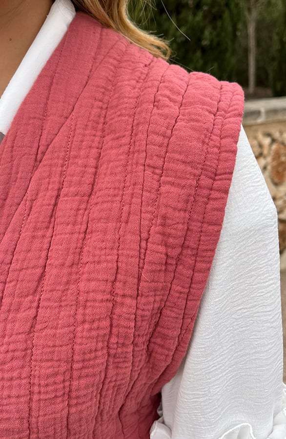 Quilted Gilet Katoen Dust Roze – shoparchief, foto 6